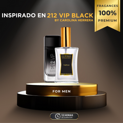 PERFUME PARA CABALLERO 100ML INSPIRADO EN 212 VIP BLACK BY CAROLINA HERRERA